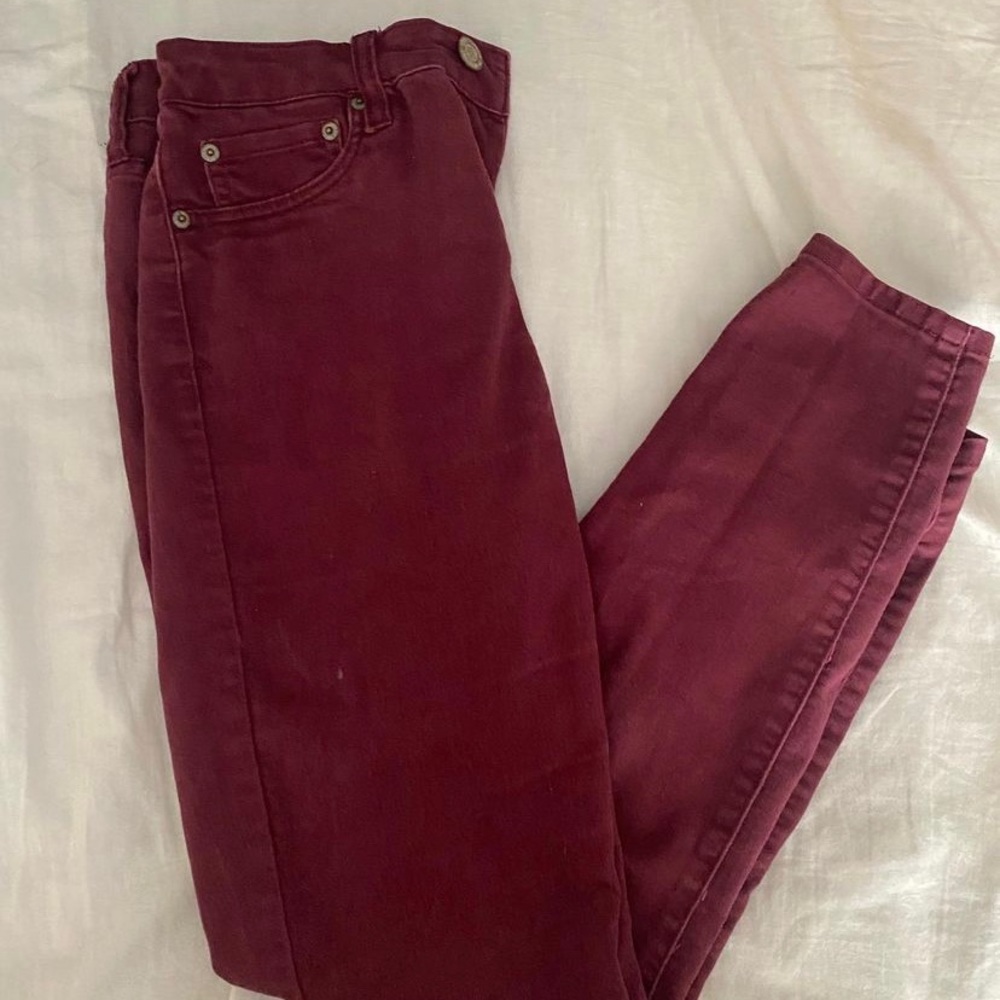 maroon skinny jeans